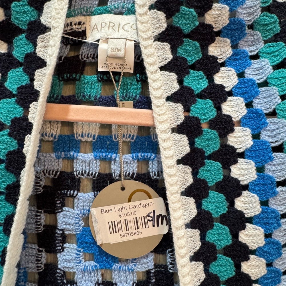Apricot granny square crochet cardigan NWT Boho Small Med - Picture 5 of 9
